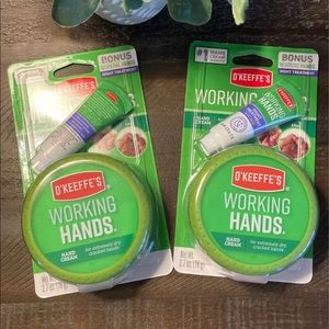 2 New O'Keeffe's 2.7oz Working Hands Hand Cream & .25oz Night cream.